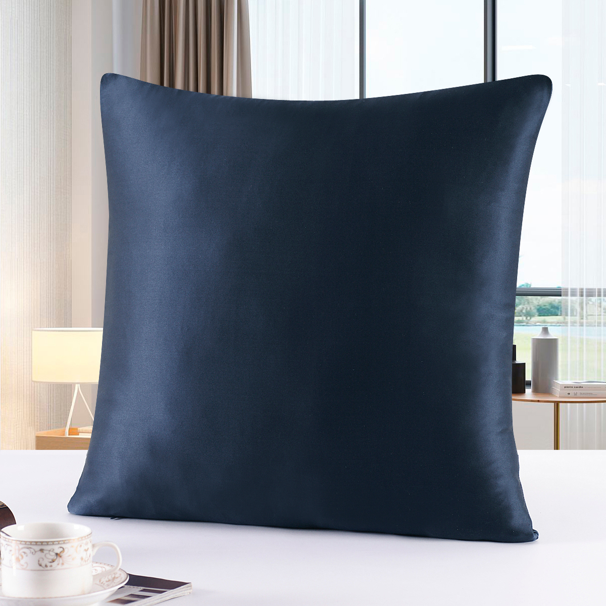 100% ピュアシルク枕カバージッパー付きクッション枕カバーソリッドマルチカラー多くのサイズ 40x40cm 80x80cm