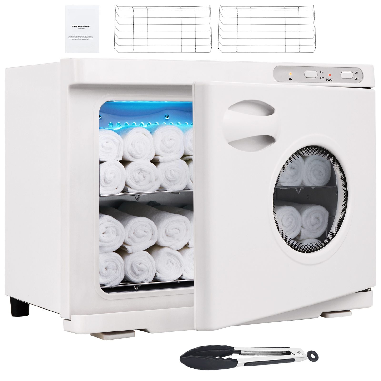 SucceBuy ホットタオルウォーマー 8/23L 大容量 シースルーウィンドウ付き 2-in-1 クイックオールラウンド加熱フェイシャル SPA マッサージサロン