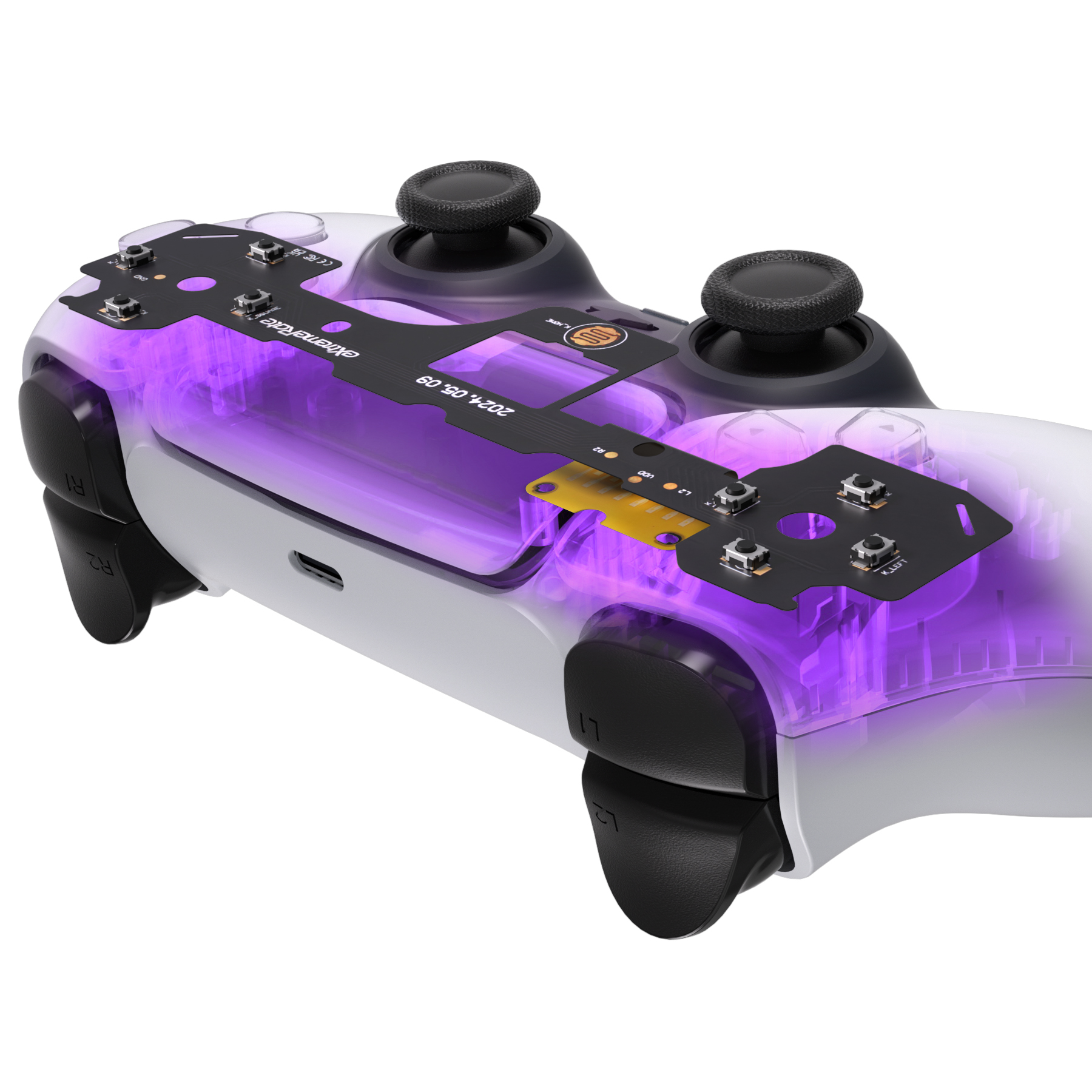 eXtremeRate フェイスクリッキーキット ps5 コントローラー BDM-030/040/050/060 用、ハードシリコン触覚 Dpad アクションボタンマウスクリックキット
