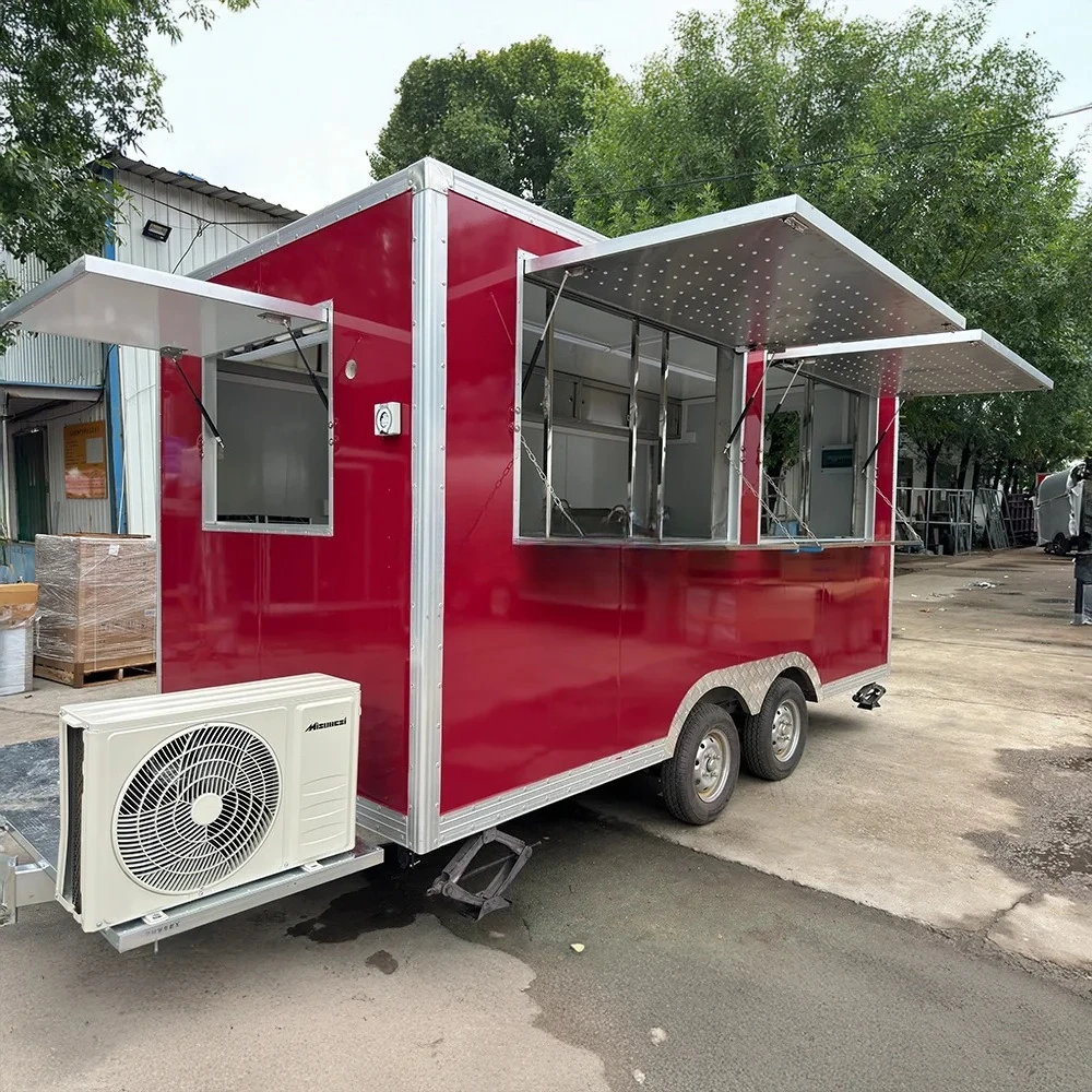 カスタマイズされた完全装備のフードトラックモバイルショップトレーラーホットドッグカートビール飲料機器アイスクリーム機器食品バントレーラー