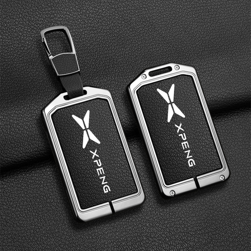 車の亜鉛合金革 NFC カードリモートキーカバーケースプロテクターホルダーシェル Xpeng P7 G6 P5 G3I G9 2026 自動車の付属品