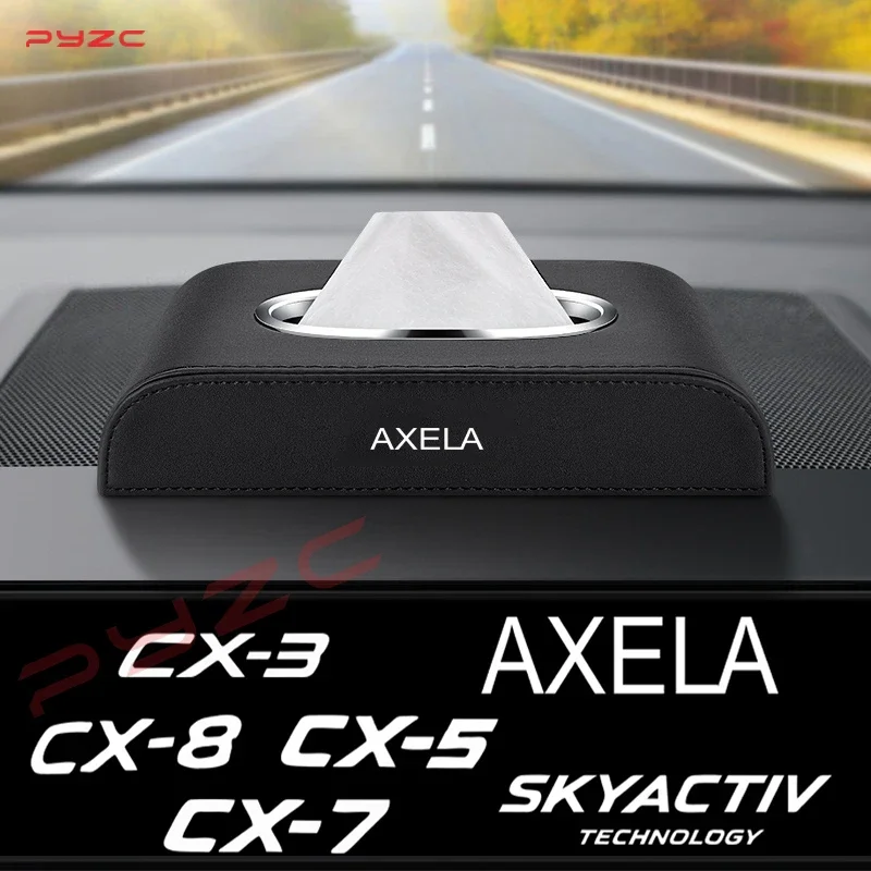 マツダ 3 CX-5 CX-3 CX-4 CX-7 CX-8 アテンザアクセラ Skyactiv カーアクセサリーティッシュバッグオーガナイザー自動ティッシュボックス