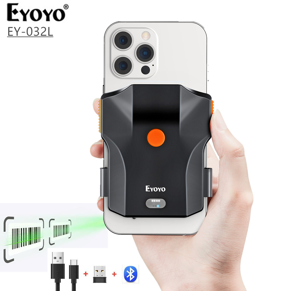Eyoyo バーコード スキャナ 2D Bluetooth バック クランプ ハンドヘルド 1D QR スキャナ 2.4G ワイヤレス バーコード リーダー IPhone、Android、IOS 用