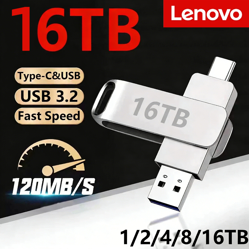 レノボフラッシュドライブ 16 テラバイト 2 テラバイト USB 3.2 U ディスク高速金属ペンドライブ防水タイプ C メモリア USB スティック USB ドライブ Xiaomi