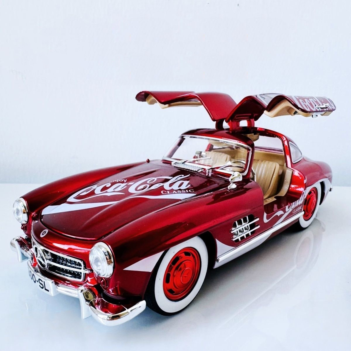 1:24 メルセデスベンツ 300SL コカコーラペプシコーラクラシックヴィンテージカー合金金属ダイキャストモデルカー子供のおもちゃの車のギフト男の子