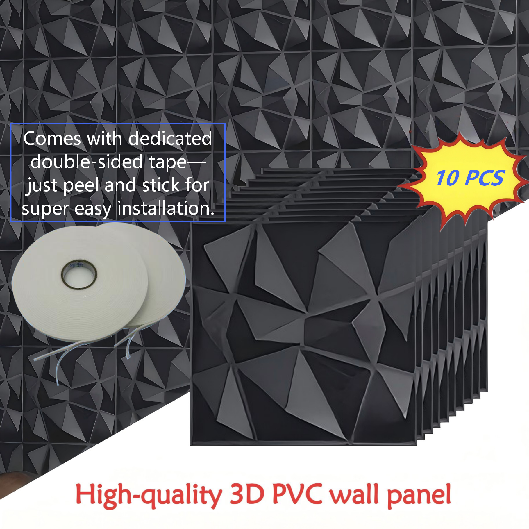 10 個 30 × 30 センチメートルウォールステッカー 3D 壁パネル屋内壁装飾リビングルームベッドルームホテルオフィス壁画タイルパネルモールド