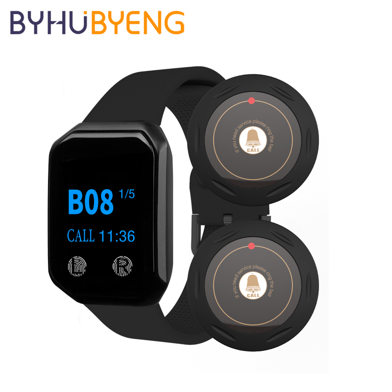 BYHUBYENG 看護用トランスミッター ズンバドール アラームボタンウォッチ ワイヤレスコールウェイター ストリートベル 緊急用カマレロ 病院設備