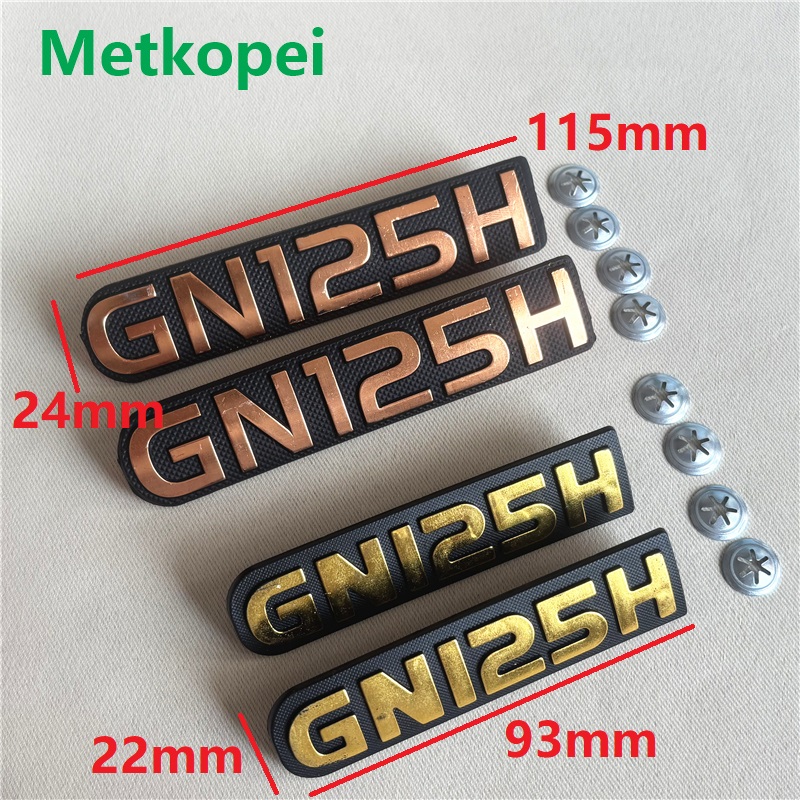 オートバイオレンジ/ゴールドカラー GN125H 金属/ABS プレートテクスチャサインラベルマークスズキ 125cc GN 125 サイドカバースペアパーツ