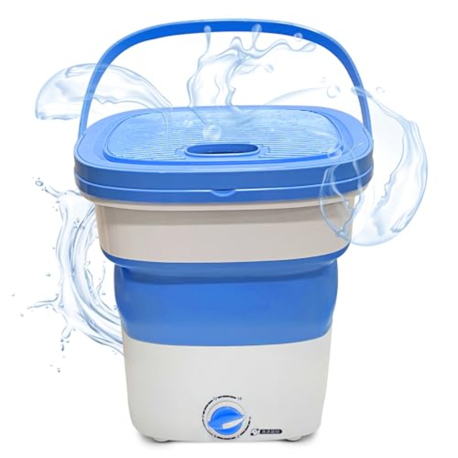 Portable Washing Machine 15L Foldable Mini Washer for Baby Clothes Underwear Small Laundry Compact Washing Machine for Apartmen