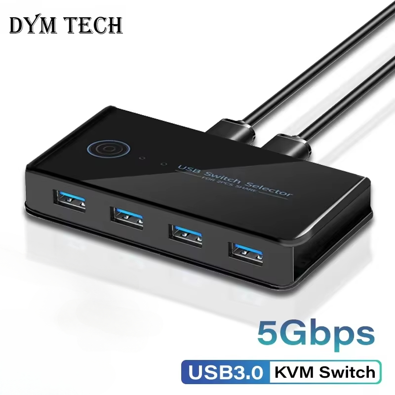 USB 3.0 KVM スイッチ USB 共有スイッチャー 2 入力 4 出力 ラップトップ PC キーボード マウス プリンター USB スイッチ コントローラー ハブ アダプター