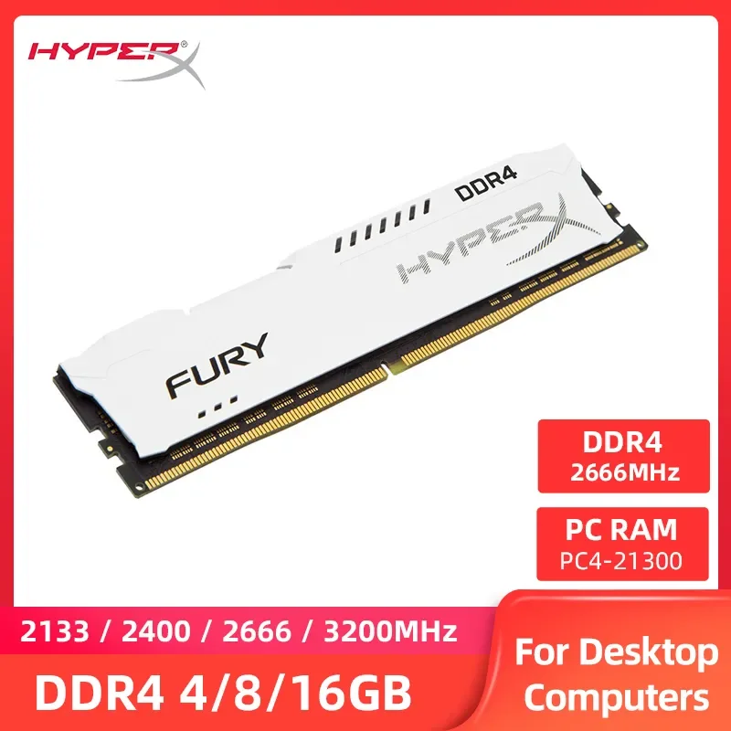 HyperX Fury メモリ RAM DDR4 4GB 8GB 16GB 3600MHz 3200MHz 2666MHz 2400MHz 2133MHz デスクトップメモリ​​ DIMM PC4-25600 21300 1.2V 288 ピン