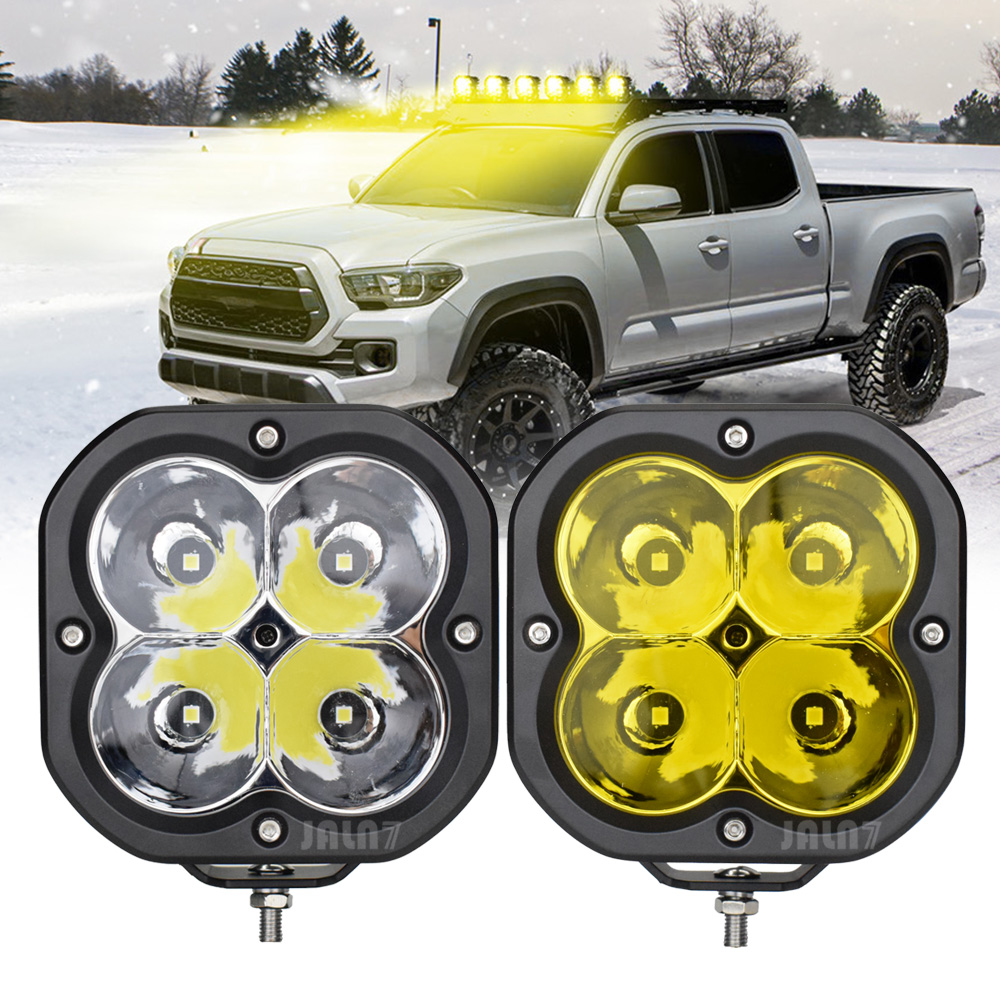 5 インチ LED スポットライトオフロードライトポッド 80 ワットヘッドライトオートバイ車の駆動ライト 12000LM 12V 24V