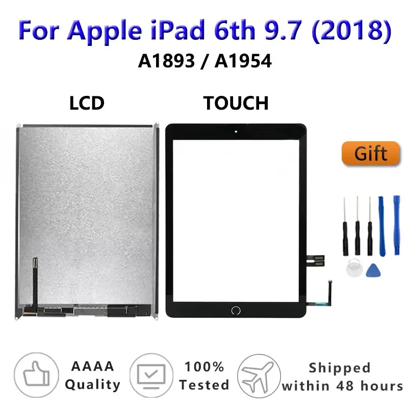 Apple iPad 6 第6世代 A1954 A1893 iPad 9.7 2018用 LCDタッチスクリーンアセンブリ デジタイザー フロントガラス ディスプレイパネル交換部品