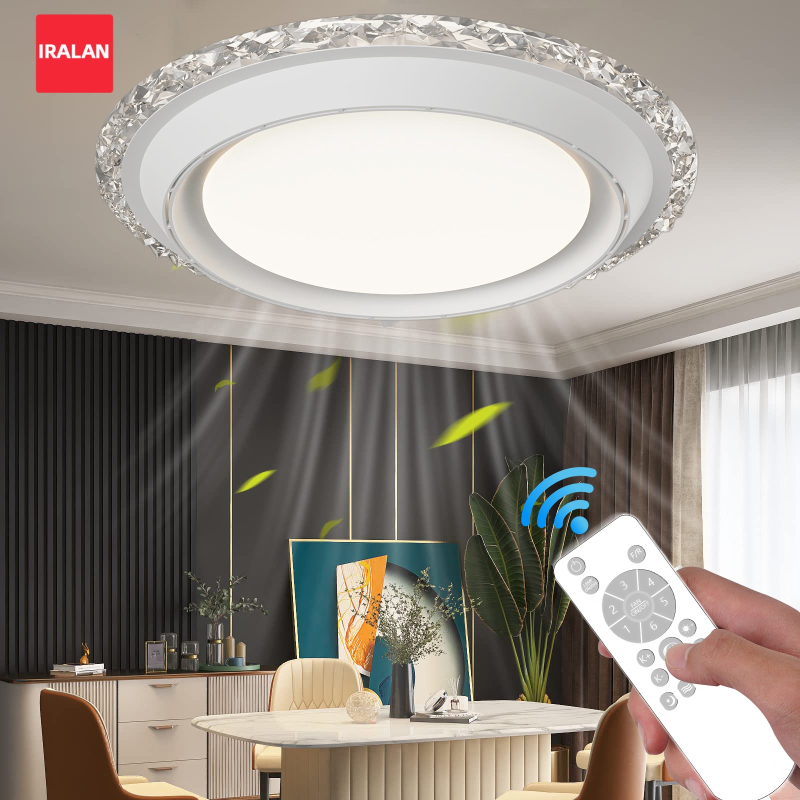 現代の扇風機 LED シーリングファンライト家庭用統合リモコン夜の光天井ランプファン空気クーラーギフトホーム
