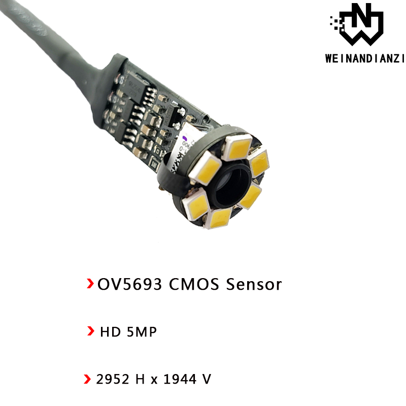 HD 5MP USB 内視鏡カメラモジュール OV5693 オートフォーカスカメラモジュール、LED ライト、医療機器の産業検査用