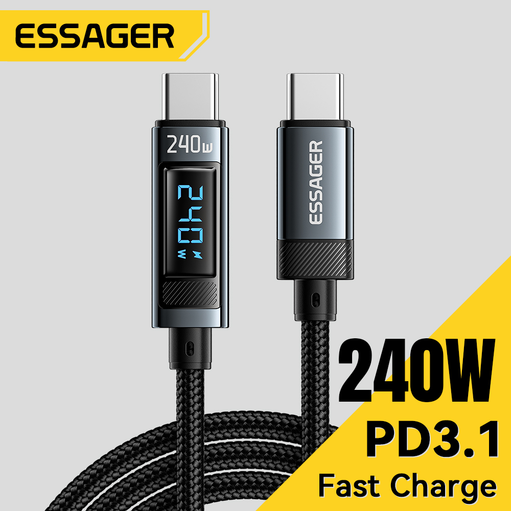 Essager 240 ワット USB タイプ C から USB C ケーブル 100 ワット PD 3.1 急速充電充電器ワイヤー iPhone 15 プロマックス Macbook Pro Xiaomi Samsung
