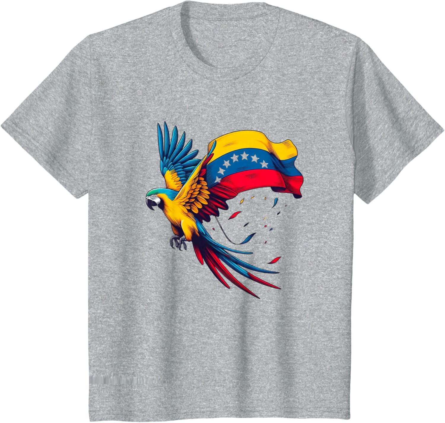 ベネズエラ 7 つ星旗と Guacamaya Tシャツ女性男性ヴィンテージファッションカジュアル高品質コットンプリント Tシャツユニセックス Tシャツ