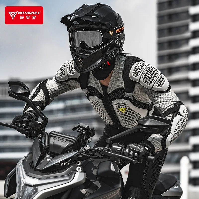 Motowolf CE レベル 2 オートバイジャケット鎧男性女性夏バイカーボディアーマーパンツ耐衝撃性モトクロスレーシングジャケット
