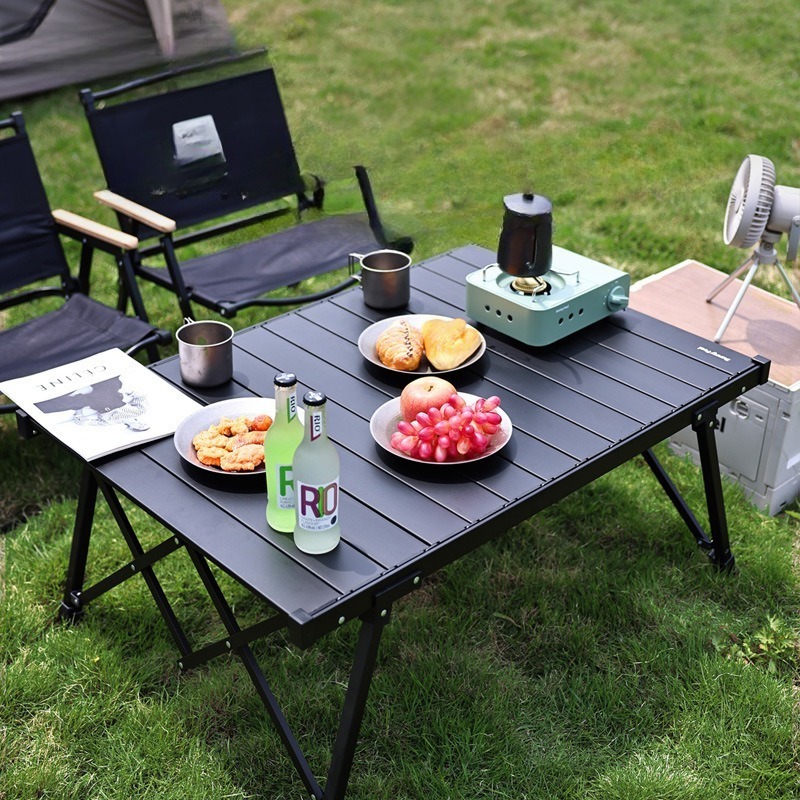 ピクニック屋外折りたたみテーブルパーティー家族バーベキュー軽量登山エッグロールテーブル観光客自然ハイキングキャンプテーブル