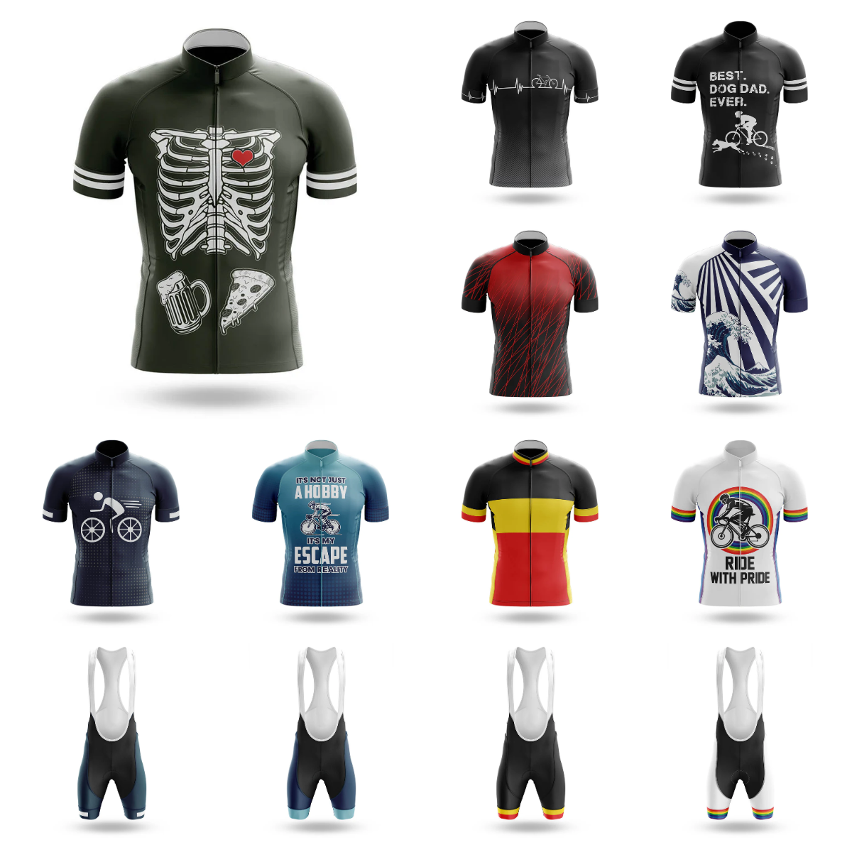 バイクオンロードサイクリングジャージ服 Mtb 男性衣料品専門のシャツショーツ男性ジャンパー夏のバイクジャージよだれかけ