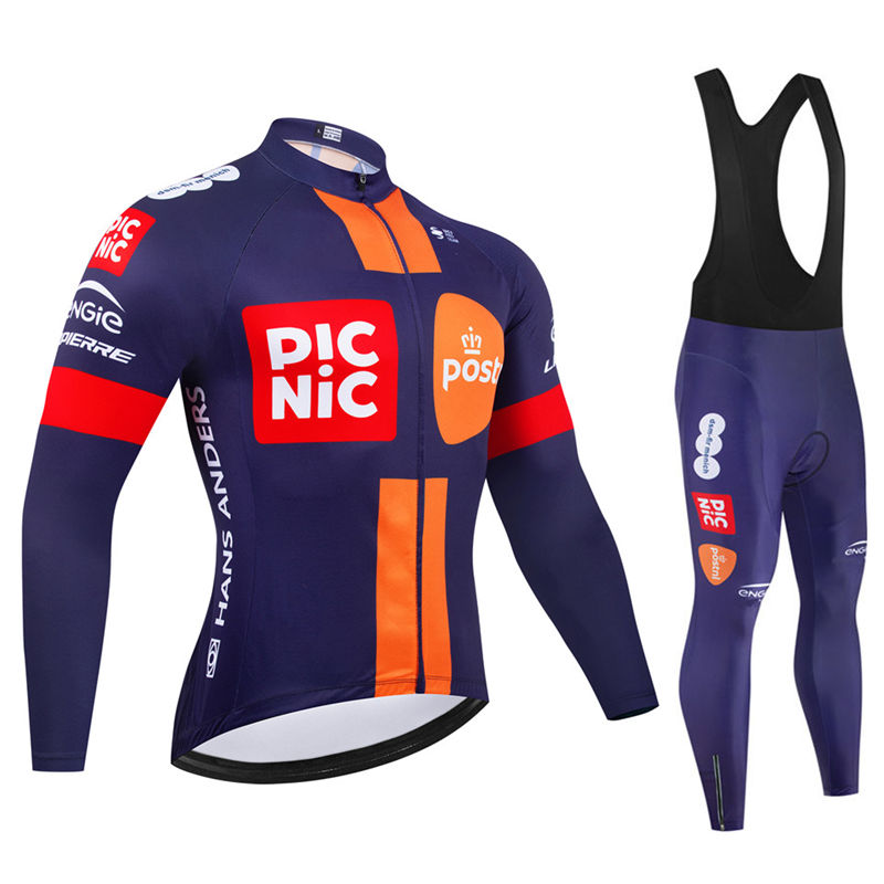ピクニックチーム秋長袖新レーシング MTB 春ロングサイクリングジャージセットバイクサイクリング自転車服ユニフォーム Ropa Ciclismo