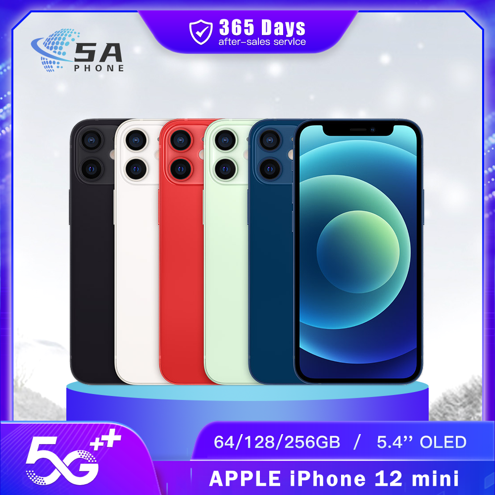 オリジナル Apple iPhone 12 ミニ 5.4 "4G 5G 64GB/128GB/256GB ROM デュアル 12MP A14 チップ IOS LTE ロック解除 iphone 12MINI 携帯電話