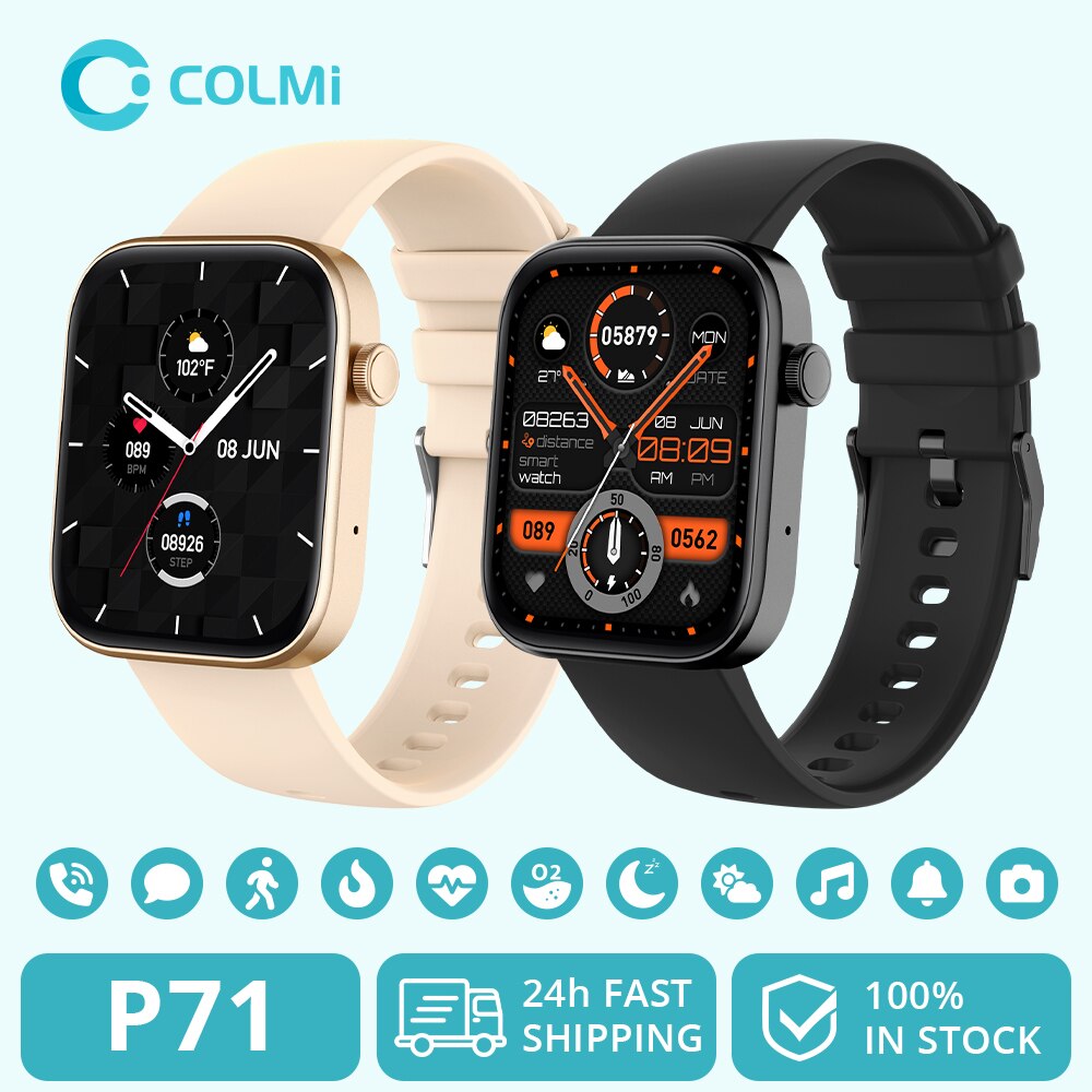 COLMI P71 音声通話スマートウォッチ男性健康監視 IP68 防水スマート通知音声アシスタントスマートウォッチ女性