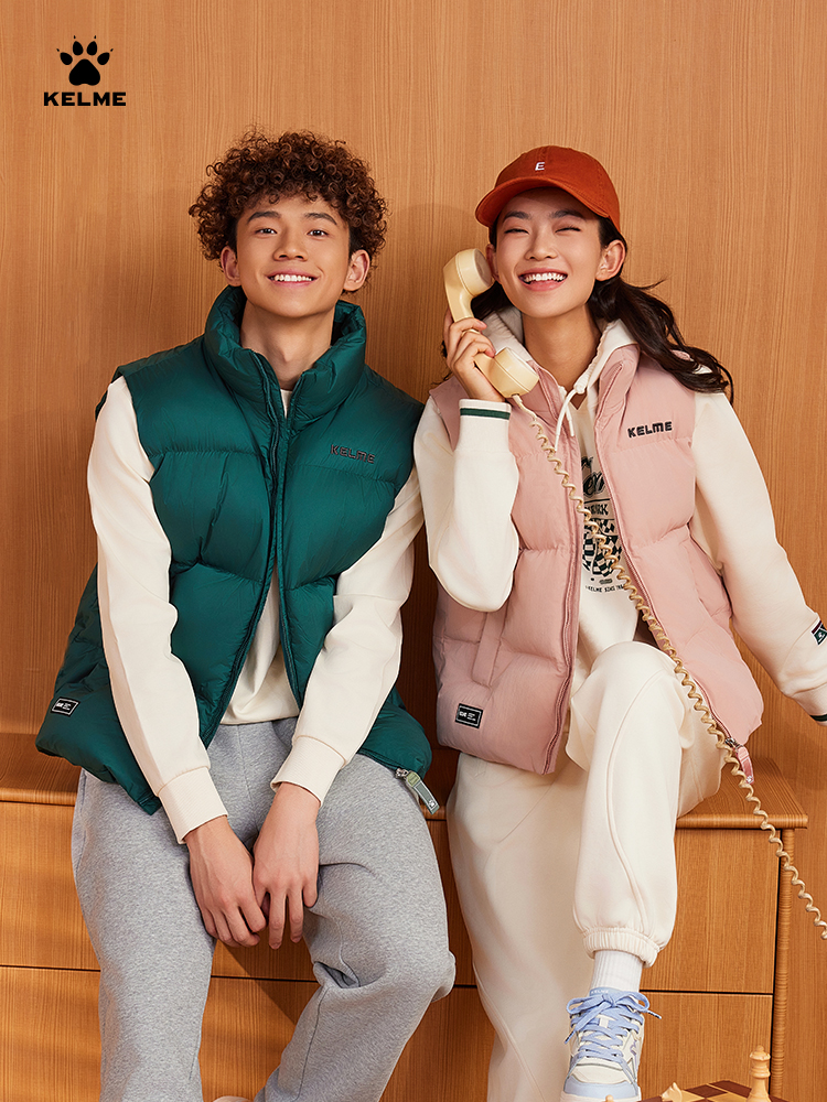 Kelme ベスト綿服メンズ秋と冬のスポーツトレーニング服女性の上着ランニング暖かいスポーツベスト