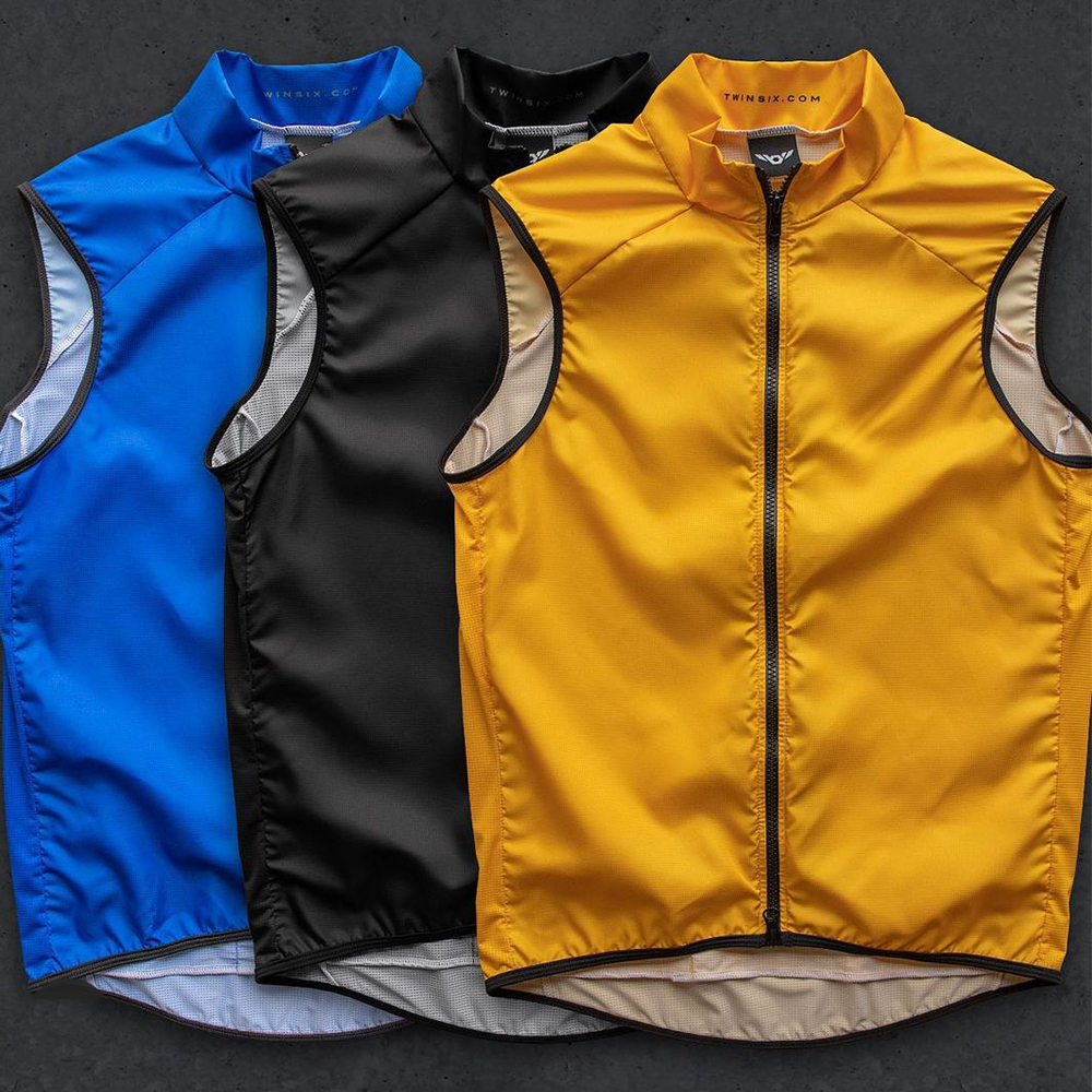 ツイン 6 防風サイクリングベスト男性ノースリーブ軽量バイク服屋外通気性自転車ジャージジレ Ropa Ciclismo