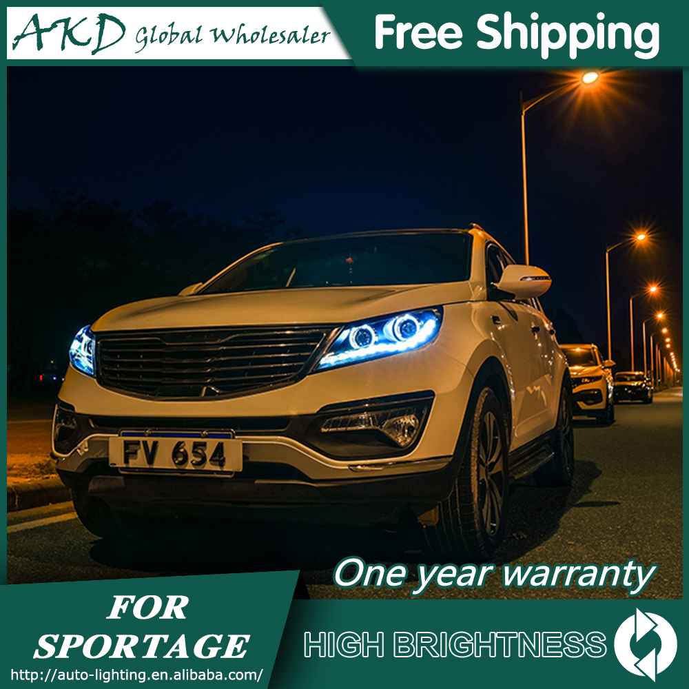 カースタイリング 2011-2014 起亜 Sportage R LED ヘッドライト新しい Sportage LED ヘッドライト LED DRL バイキセノンレンズ高低ビーム駐車場