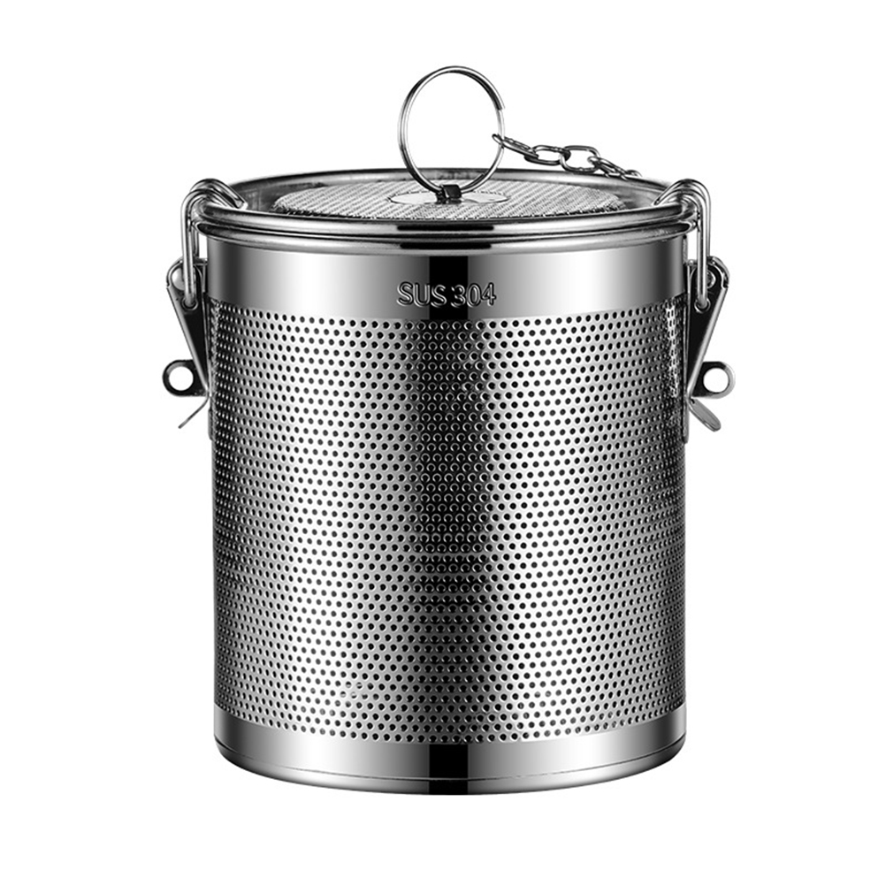 ストレーナーステンレス鋼蓋チェーンフックファインメッシュストレーナー調理器具食品メッシュポット調理塩水バスケットアクセサリー