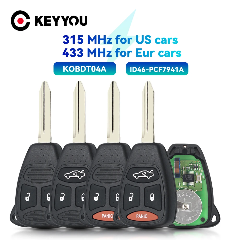 KEYYOU バッテリー KOBDT04A リモート車のキーダッジクライスラージープダコタデュランゴ充電器 300 アスペングランドチェロキーラングラー