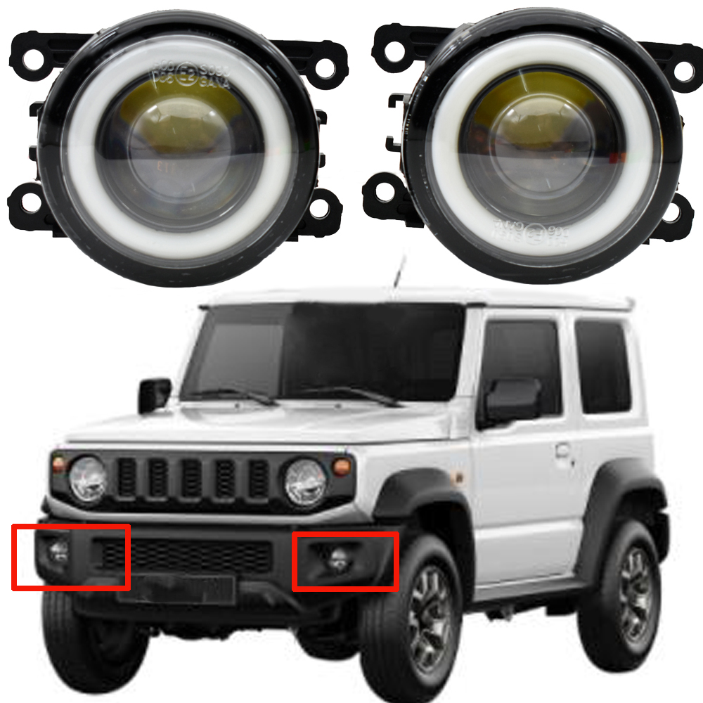 高品質エンジェルアイ DRL スズキジムニー JB64 JB74 2018 2019 2020-2024 LED フォグランプフォグランプデイタイムランニングライト H11 12V