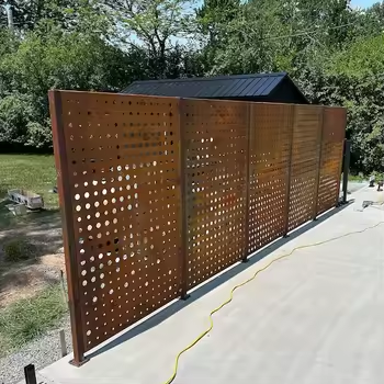 Steel Screen Partition Modern Outdoor Decoration Laser Cutting Hollow Screen
