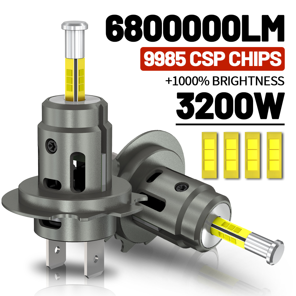 3200 ワット 360 H7 LED 車のヘッドライト電球 Canbus 6800000LM LED ライト車のターボ LED ミニヘッドランプサイズワイヤレスファン付き 6000K 12V