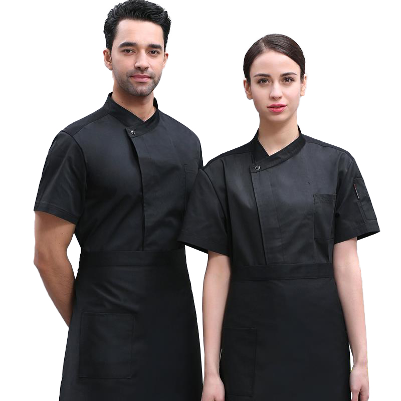 夏ホテルのキッチン服メンズ洋食レストランシェフジャケットレストランコック制服ベーカリーベークカフェウェイターワークシャツ