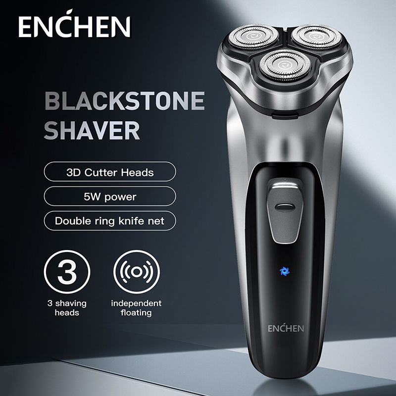 ENCHEN ブラックストーン電気ロータリーシェーバー男性用 3D フローティングブレード洗える Type-C USB 充電式シェービングひげマシン