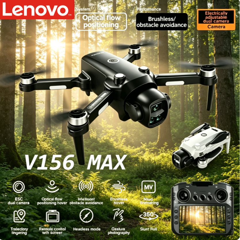 Lenovo V156MAX GPS RC ドローン スクリーン付き リモート 8K 航空カメラ 5G WiFi FPV 障害物回避 折りたたみ式プロフェッショナル クアッドコプター