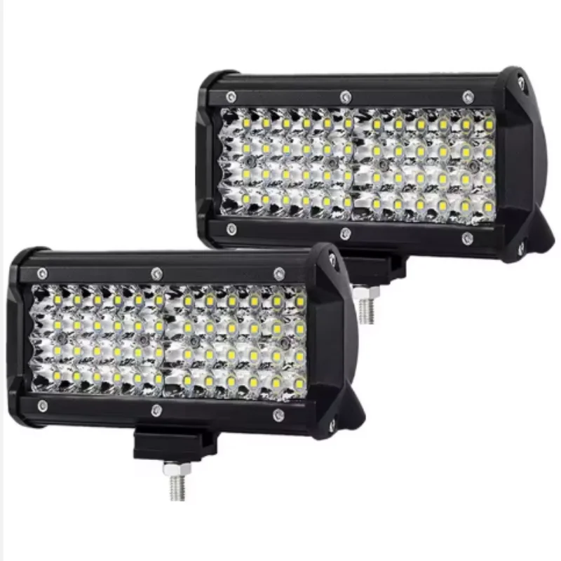 7 インチ 144 ワット LED バーワークライト 12V 24V オフロード運転コンボ黄色フォグランプ車のトラック 4x4 ボート ATV Lada Niva トラクタージープ用