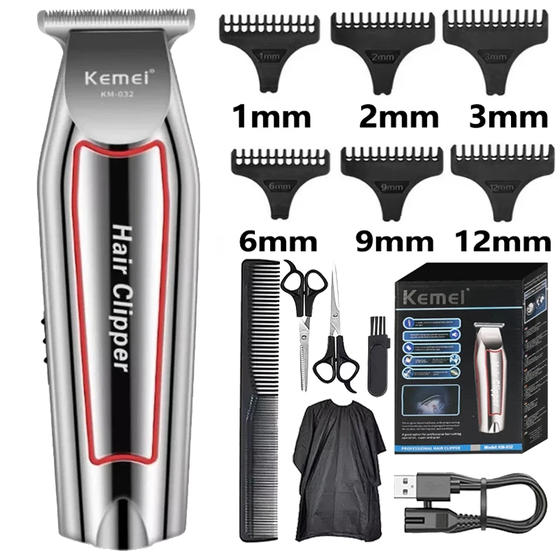 Kemei プロフェッショナルヘアトリマー電動ひげトリマー男性バリカンヘアカッター機ヘアカットグルーミングキット KM-032
