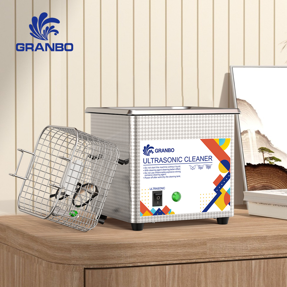 Granbosonic Ultrasonic Cleaner 60W 2L Ultrasonic Glasses Cleaner 40KHz for Jewelry Dental 3D Model Small Nozzle