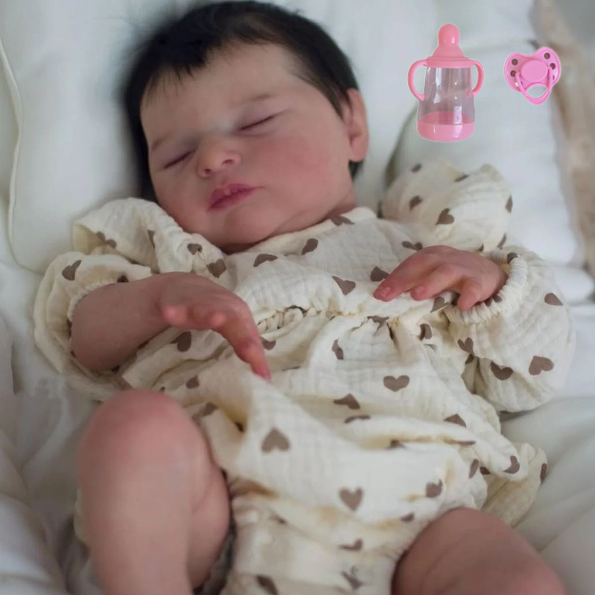 BZDOLL 50CM 眠っているリボーンドール、3D ペイントされた静脈スキン、布ボディビニール手足、手作りのリアルな収集価値のあるギフト
