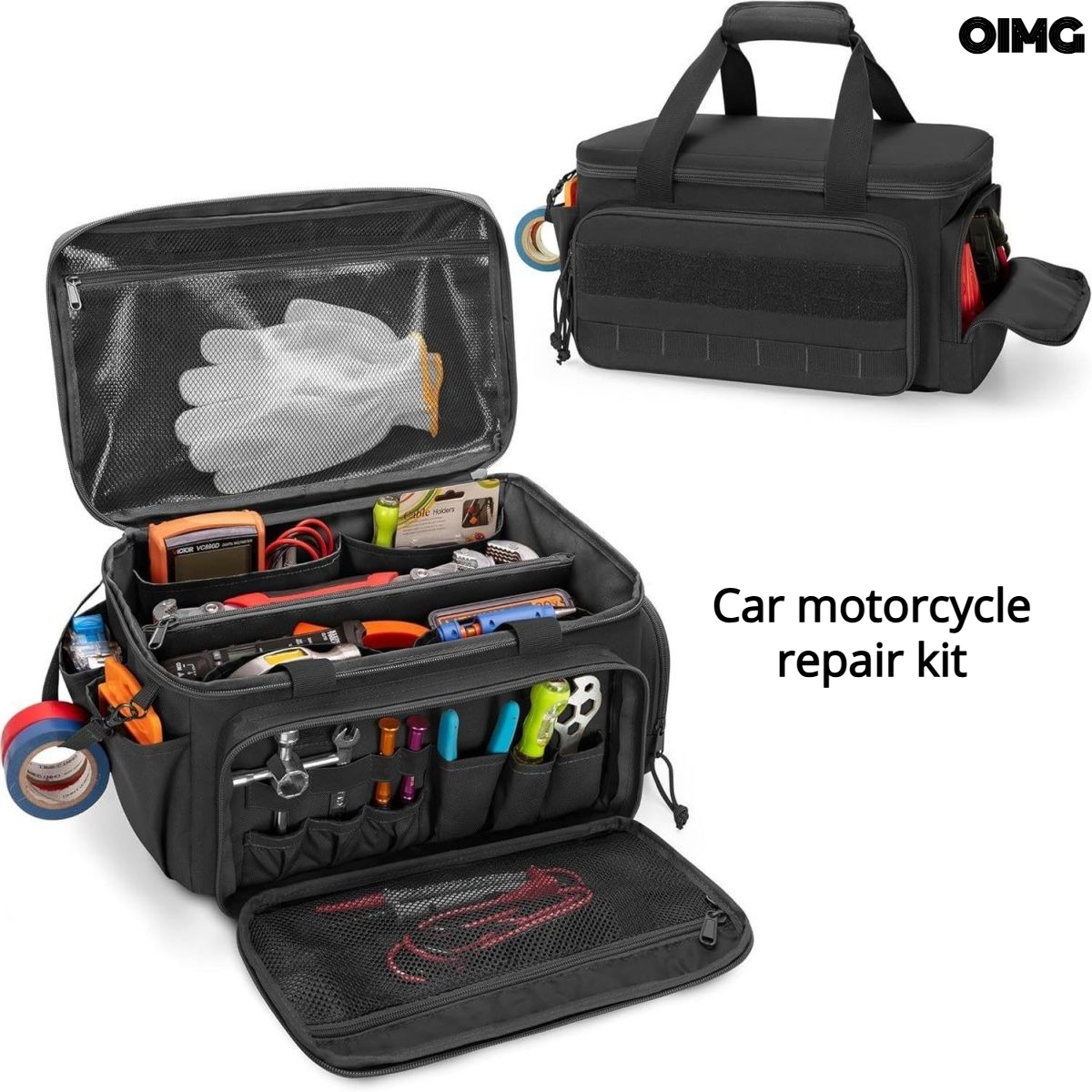 OIMG 14 インチアップグレードツールキットストラップボトム戦術ハンドツールバッグ車オートバイ修理耐久性のあるポータブルツール収納