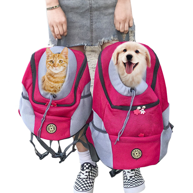 屋外ペット犬キャリアバッグポータブル旅行バックパックフロントバッグダブルショルダーメッシュバックパックヘッドキャリングバッグ猫用