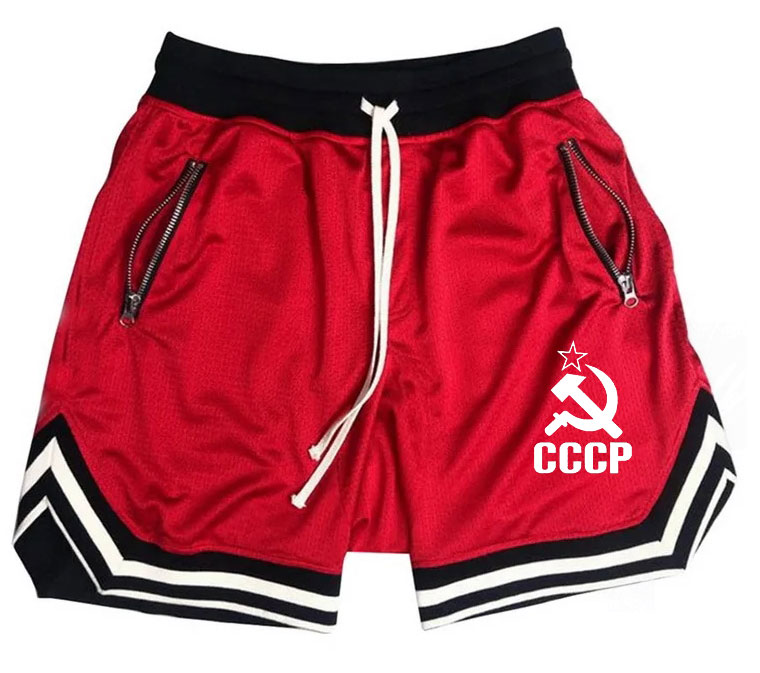 夏 CCCP ロシアメンズカジュアルファッションバスケットボールショーツブランドマルチカラーヒップホップ男性の快適なカジュアルバスケットボールパンツ
