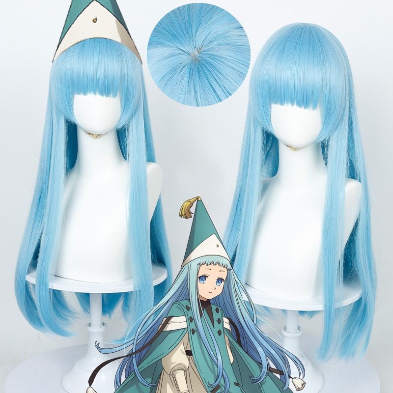 Richeh コスプレかつらアニメ魔女帽子アトリエロールプレイ髪ブルー合成繊維の長さの髪女性のための