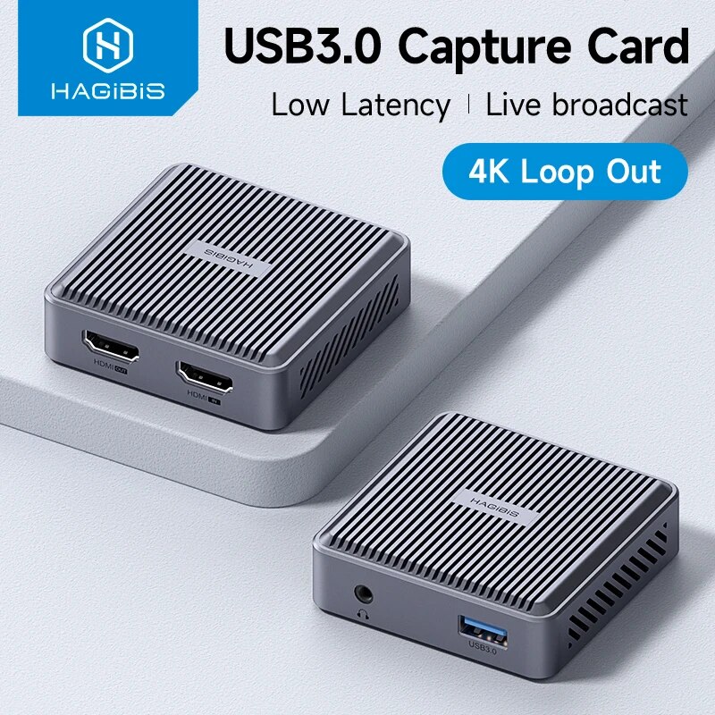 ハギビス 4K HDMI 対応ビデオキャプチャカード ループアウト ゲーム録画用 ライブストリーミング 1080P グラバー MS2131 PS4/5 スイッチ用