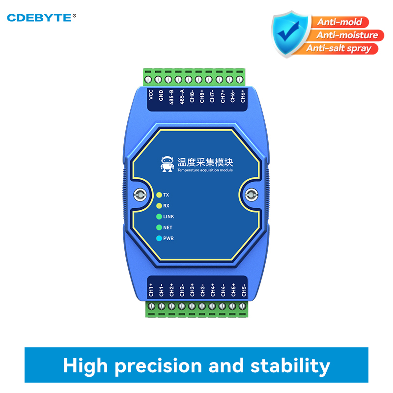 8 ウェイ PT100 RTD 温度取得モジュール CDEBYTE ME31-XDXX0800-485 RS485 高精度モジュールサポート Modbus DC 8 〜 28 V