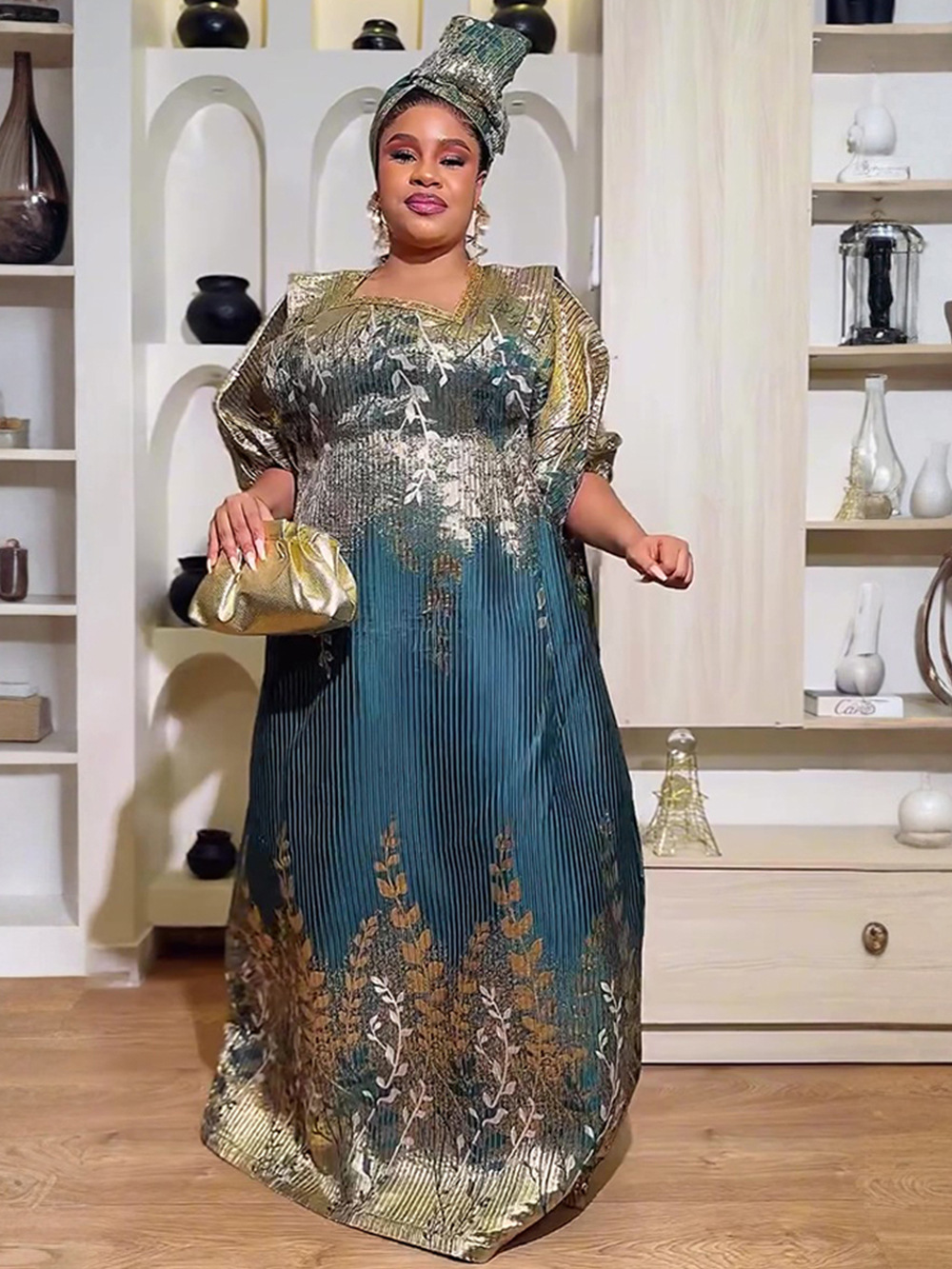 アフリカの服女性 Daseki アンカラプリント衣装ガウンプラスサイズのウェディングパーティードレス白カフタン Boubou ローブ 2026
