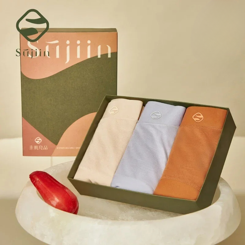 SUJIIN 3 ピース/ロットパンティー女性のためのシームレスな快適なブリーフ通気性 5A 抗菌親密なストレッチ女性下着 N166